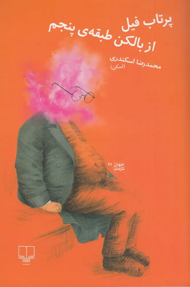 جلد کتاب پرتاب فیل از بالکن طبقهی پنجم