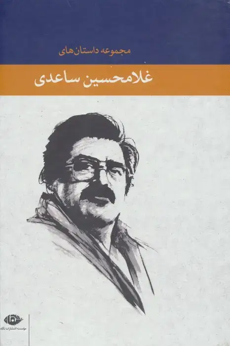 جلد کتاب مجموعه داستان های غلامحسین ساعدی (آبی)،(8جلدی،باقاب)