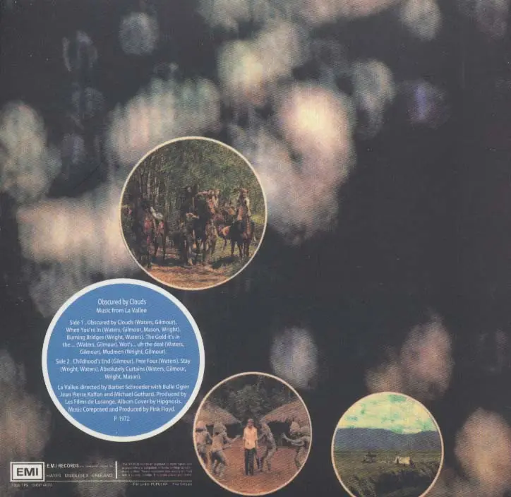 جلد کتاب آهنگ پنهان در ابرها از پینک فلوید (Pink Floyd،obscured by clouds)،(سی دی صوتی)،(باقاب)