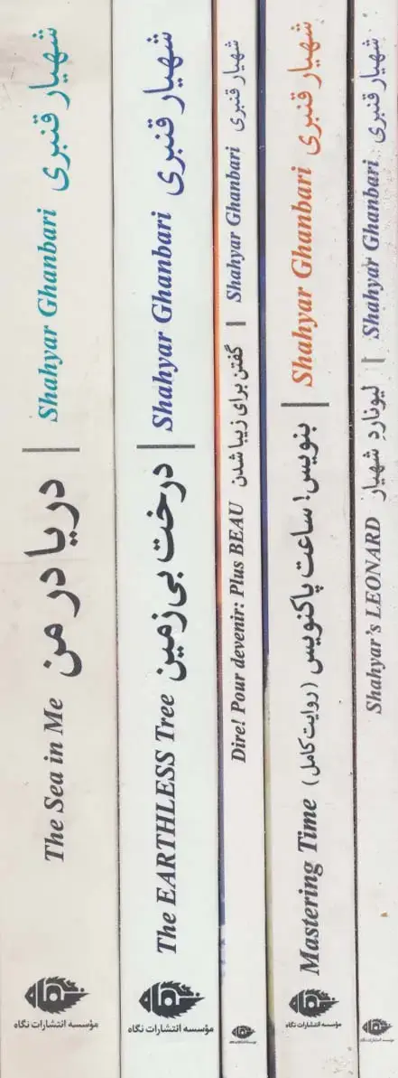 جلد کتاب مجموعه پنج کتاب از شاعر شهیار قنبری (پنج حرف درشت در مشت)،(5جلدی،باقاب)