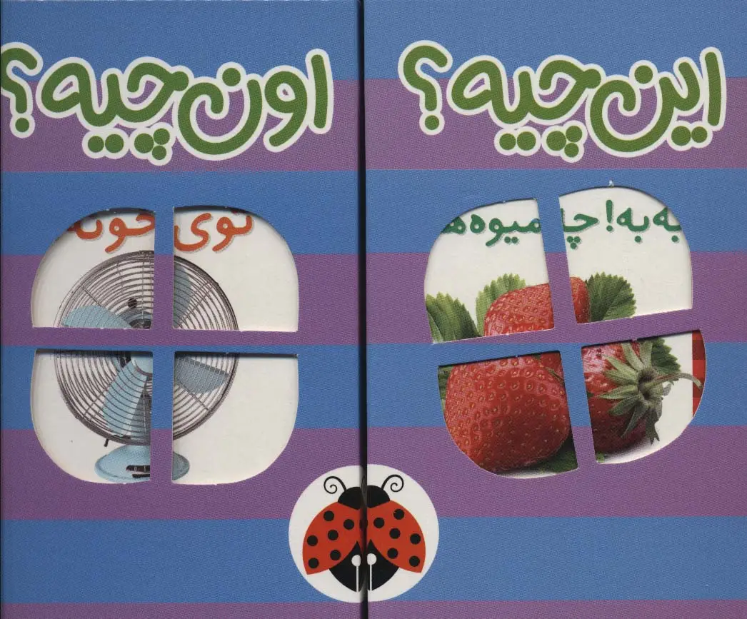 جلد کتاب کیف کتاب این چیه؟اون چیه؟ (بنفش)،(2زبانه،6جلدی،باجعبه)