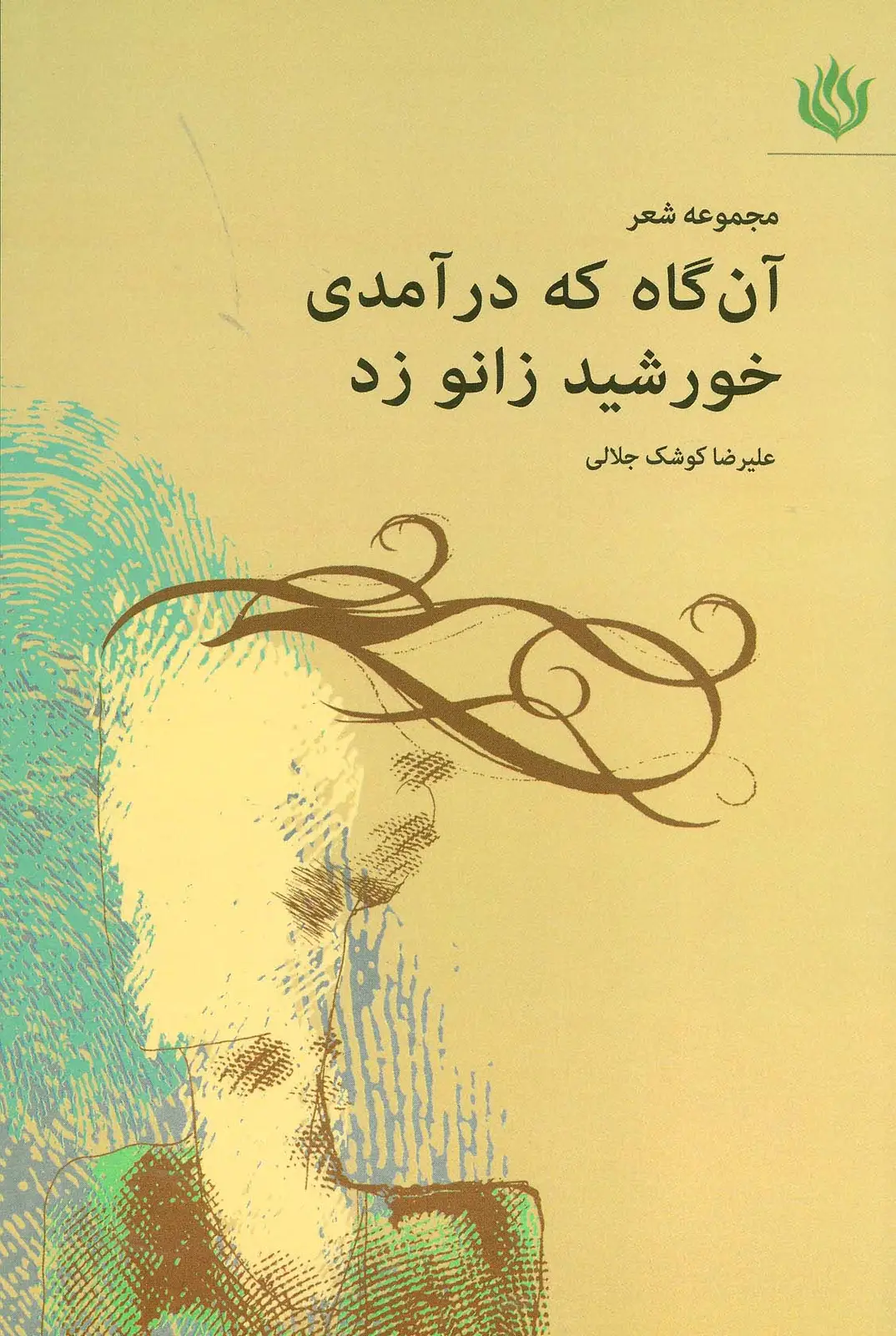 جلد کتاب آن گاه که درآمدی خورشید زانو زد (مجموعه شعر)