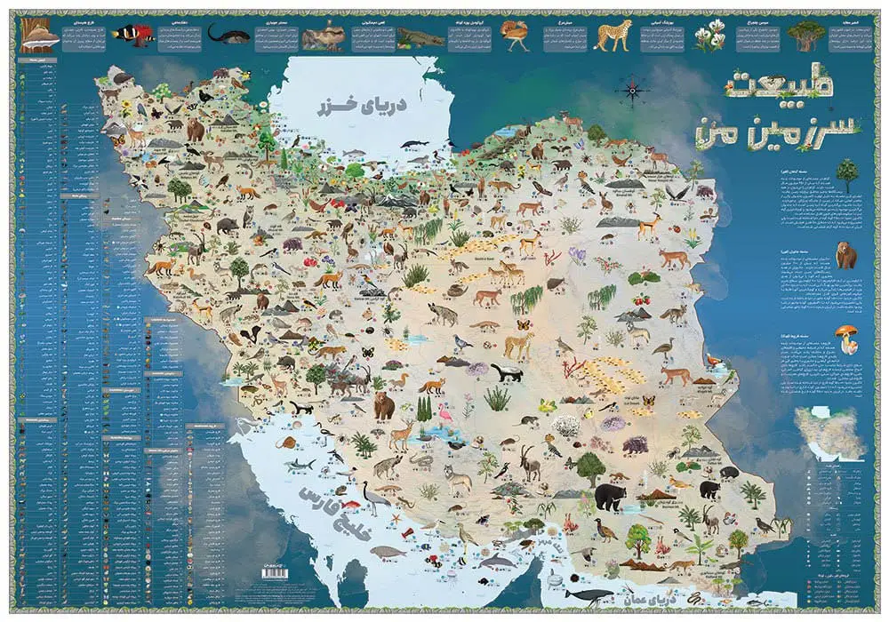 جلد کتاب نقشه طبیعت سرزمین من (گلاسه)