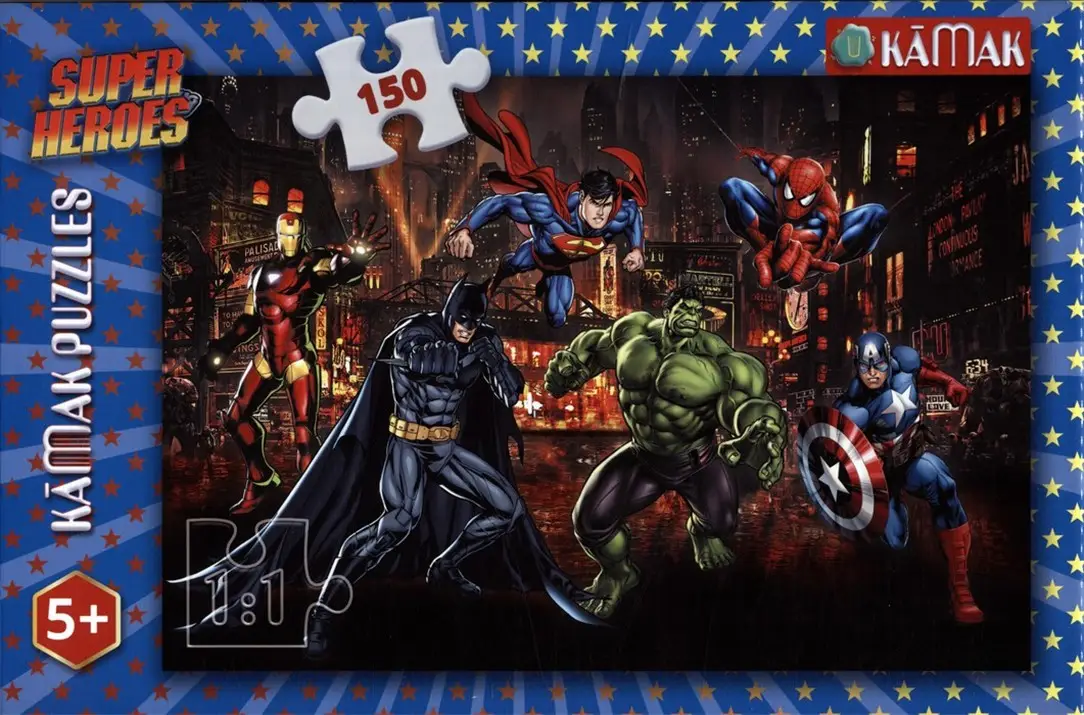 جلد کتاب پازل 150 تکه ابر قهرمانان (SUPER HEROES)،(باجعبه)