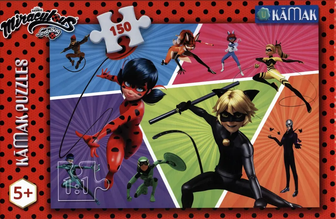 جلد کتاب پازل 150 تکه دختر کفشدوزکی (MIRACULOUS LADYBUG)،(باجعبه)