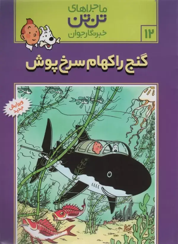 جلد کتاب ماجراهای تن تن خبرنگار جوان12 (گنج راکهام سرخ پوش)،(کمیک استریپ)