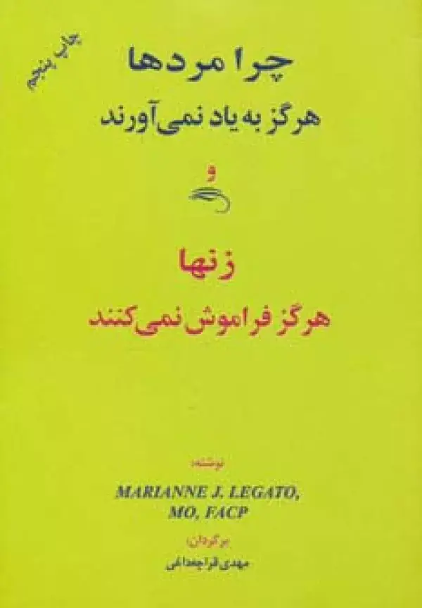 جلد کتاب چرا مردها هرگز به یاد نمی آورند و زنها هرگز فراموش نمی کنند