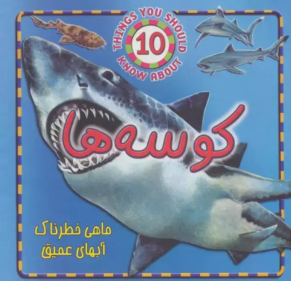 جلد کتاب کوسه ها (ماهی خطرناک آبهای عمیق)،(گلاسه)