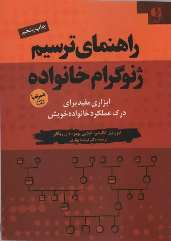 جلد کتاب راهنمای ترسیم ژنوگرام خانواده (ابزاری مفید برای درک عملکرد خانواده خویش)،همراه با سی دی اثر ایزراییل گالیندو و دیگران