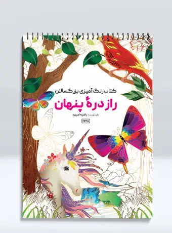 جلد کتاب کتاب رنگ امیزی بزرگسالان راز دره پنهان