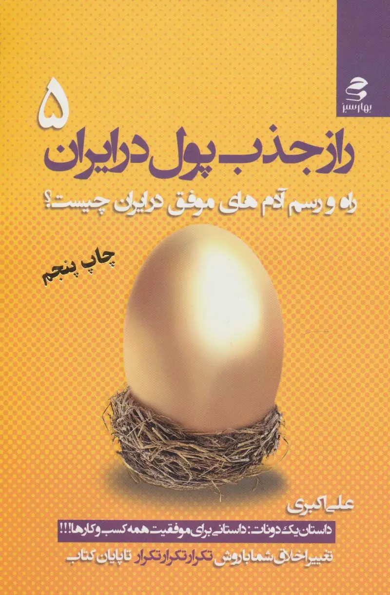 جلد کتاب راز جذب پول در ایران 5 (راه و رسم آدم های موفق در ایران چیست؟)