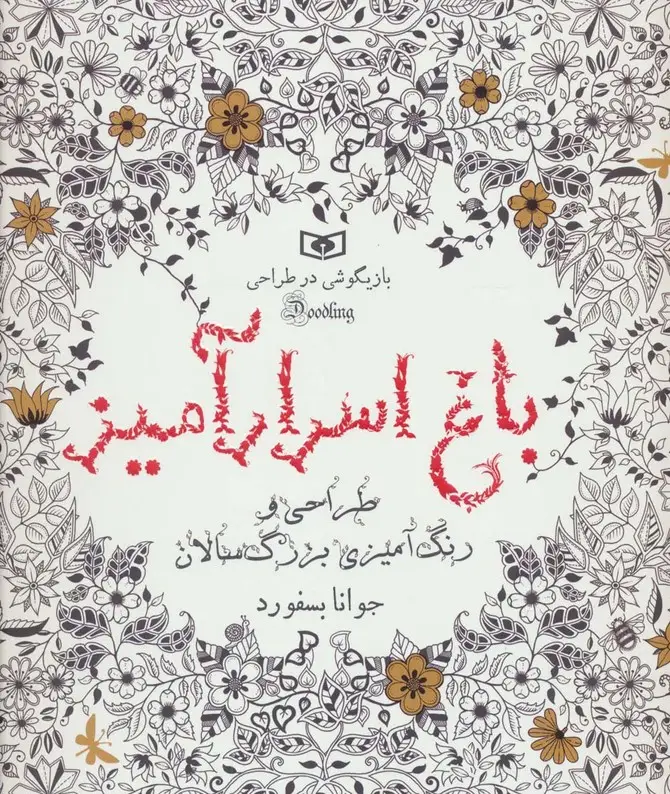 جلد کتاب بازیگوشی در طراحی Doodling (باغ اسرارآمیز)