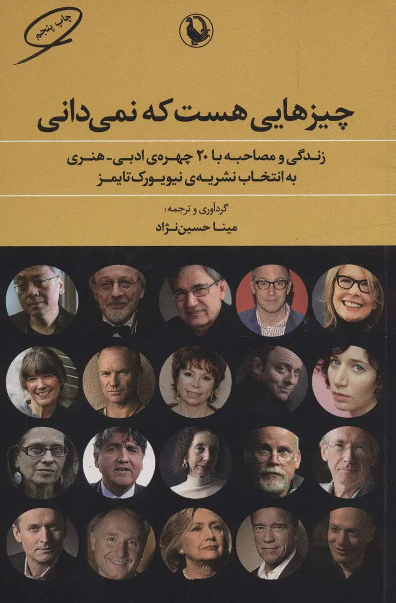 جلد کتاب چیزهایی هست که نمی دانی (زندگی و مصاحبه با 20 چهره ی ادبی-هنری به انتخاب نشریه ی نیویورک تایمز)