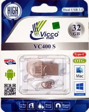 جلد کتاب فلش مموری Vicco Man مدل Dual USB با ظرفیت 32 گیگابایت