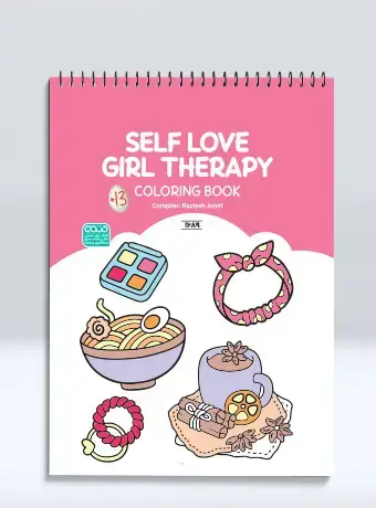 جلد کتاب Self love girl therapy coloring book