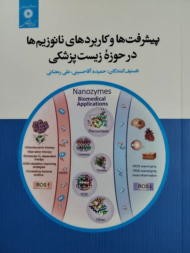 جلد کتاب پیشرفت ها و کاربردهای نانوزیم ها در حوزه زیست پزشکی