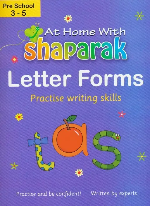 جلد کتاب شاپرک بنفش (آموزش الفبا:Letter Forms)،(انگلیسی)