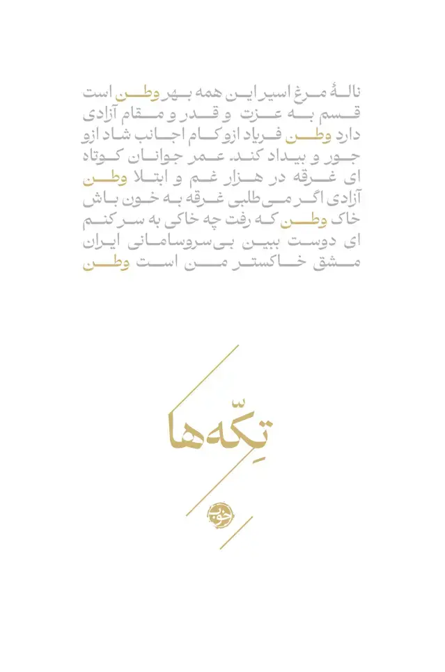جلد کتاب تکه ها: وطن