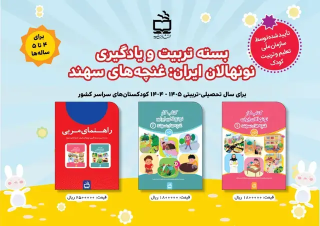 جلد کتاب بسته تربیت و یادگیری نونهالان ایران ( غنچه های سهند)