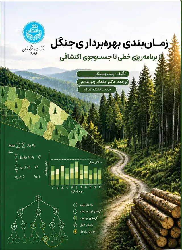 جلد کتاب زمانبندی بهرهبرداری جنگل: از برنامهریزی خطی تا جستوجوی اکتشافی-