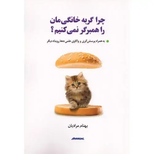 جلد کتاب چرا گربه خانگی‌مان را همبرگر نمی‌کنیم؟ اثر بهنام مرادیان