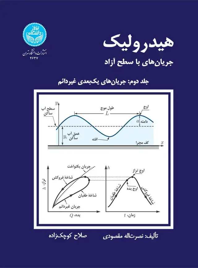 جلد کتاب هیدرولیک جریان‌های با سطح آزاد (جلد دوم: جریان‌های یک بعدی غیردائم)