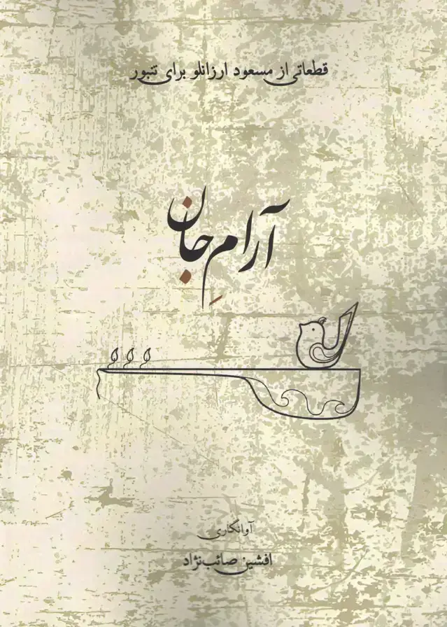 جلد کتاب ارام جان قطعاتی از مسعود ارزانلو برای تنبور