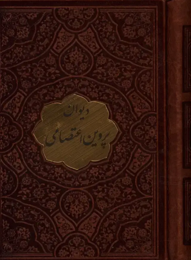 جلد کتاب دیوان پروین اعتصامی، چرم، نیم جیبی، تحریر، پلاک دار