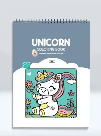 جلد کتاب UNICORN coloring book