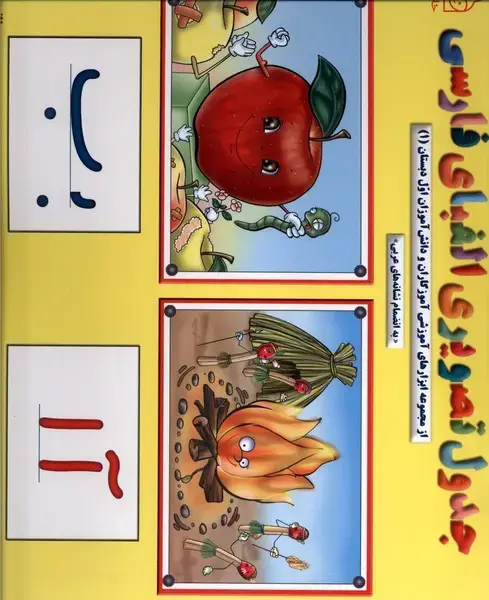 جلد کتاب جدول تصویری الفبای فارسی (به انضمام نشانه های عربی)،(گلاسه)