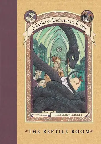 جلد کتاب بچه های بدشانس جلد 2: سالن خزندگان (A Series of Unfortunate Events: The Reptile Room)