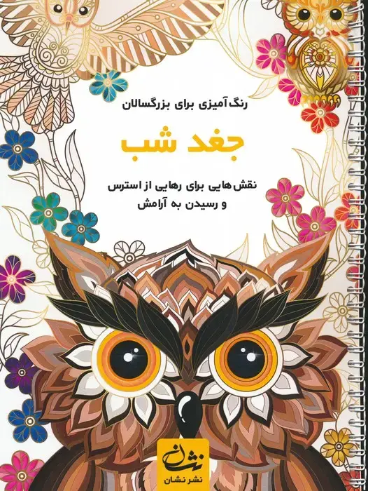 جلد کتاب جغد شب (رنگ آمیزی برای بزرگسالان:نقش هایی برای رهایی از استرس و رسیدن به آرامش)،(سیمی)