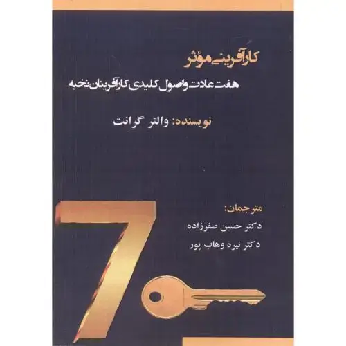 جلد کتاب کارآفرینی موثر ، هفت عادت و اصول کلیدی کارآفرینان نخبه ، گرانت ، صفرزاده ، آویناقلم