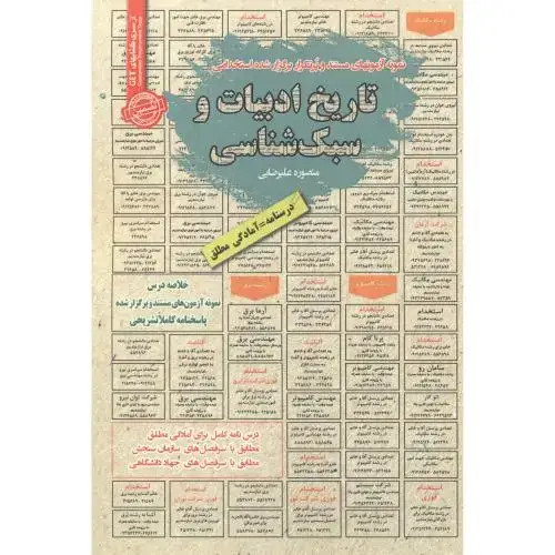 جلد کتاب استخدامی تاریخ ادبیات و سبک شناسی ، علیرضایی