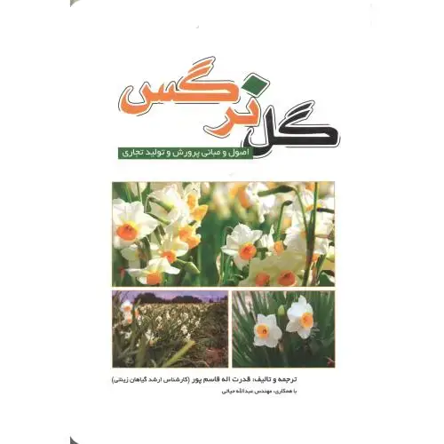جلد کتاب گل نرگس ، اصول و مبانی پرورش و تولید تجاری ، قاسم پور ، یزدا