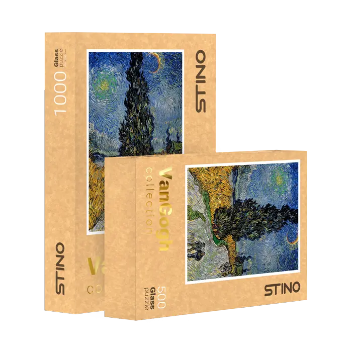 پازل جاده روستایی در پروونس در شب پازل جاده روستایی در پروونس در شب