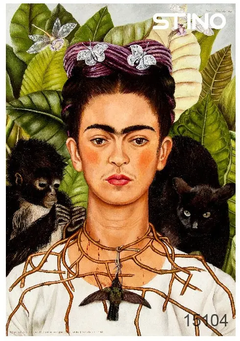 پازل خودنگاره با گردنبند خار و مرغ مگس پازل خودنگاره با گردنبند خار و مرغ مگس